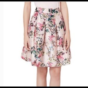 Ted Baker Julianne Floral Metallic Pink Skirt